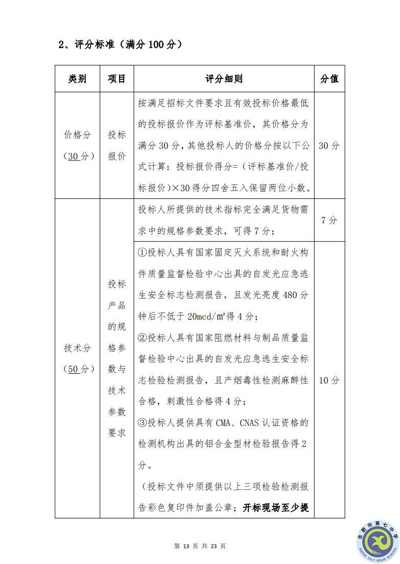 合肥七中運動場臺階自發(fā)光應急逃生安全標志建設項目招標公告(圖13)