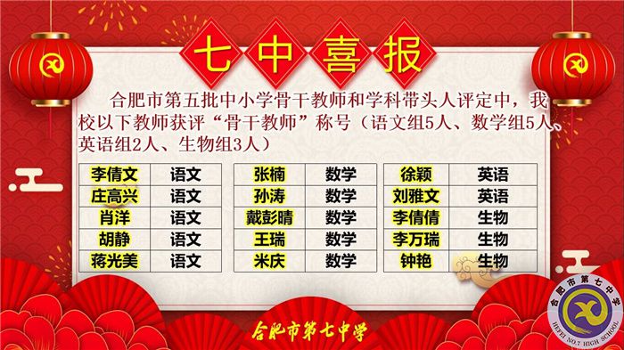 11位學(xué)科帶頭人，38位骨干教師，這次評選合肥七中再受矚目！(圖4)