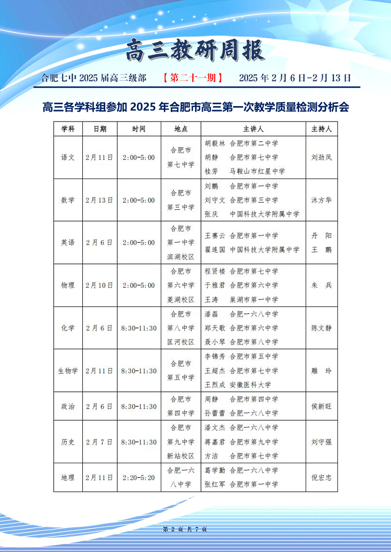 合肥七中高三年級(jí)科研周報(bào)（二十一）(圖2)